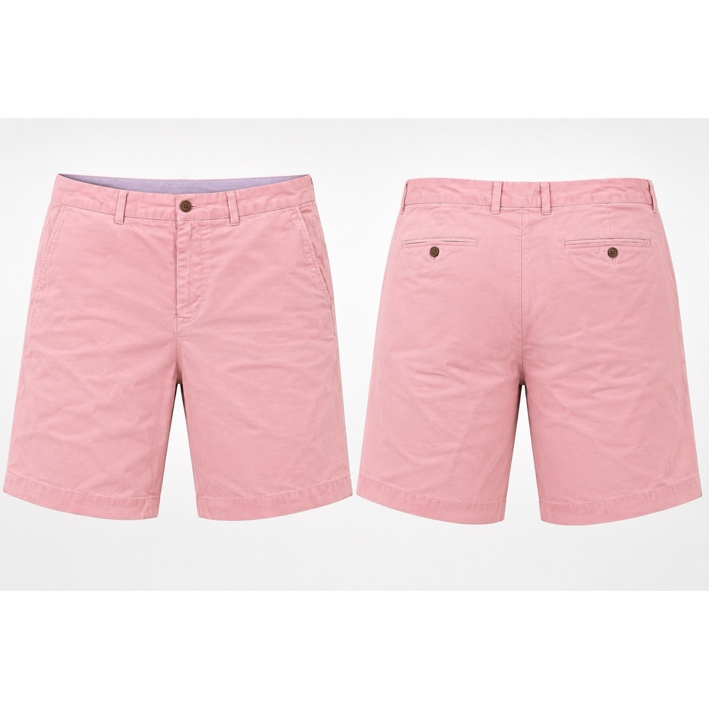 Brooks Brothers 10.5" Shorts Mens 42 Bermuda Stretch Flat Front Pink Preppy